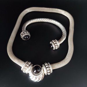 Parklane Black Swarovski Crystal  Necklace/Bracelet Set